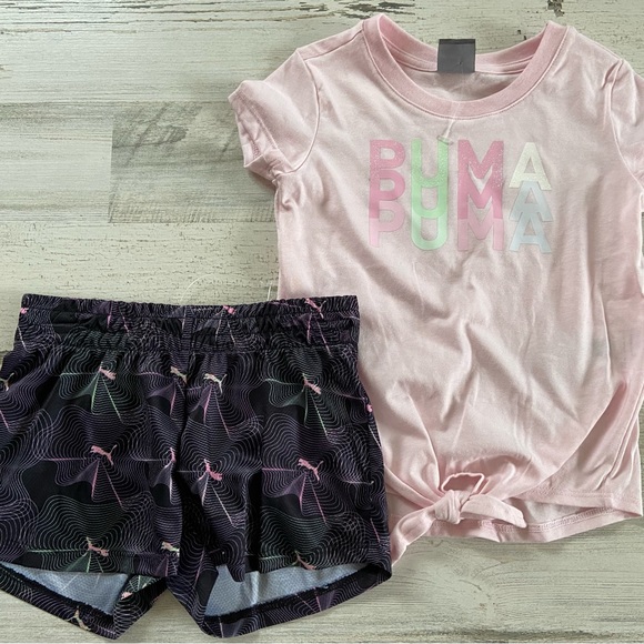 NWT Puma Girls 2 Piece Short Set Size 4 - Picture 1 of 4